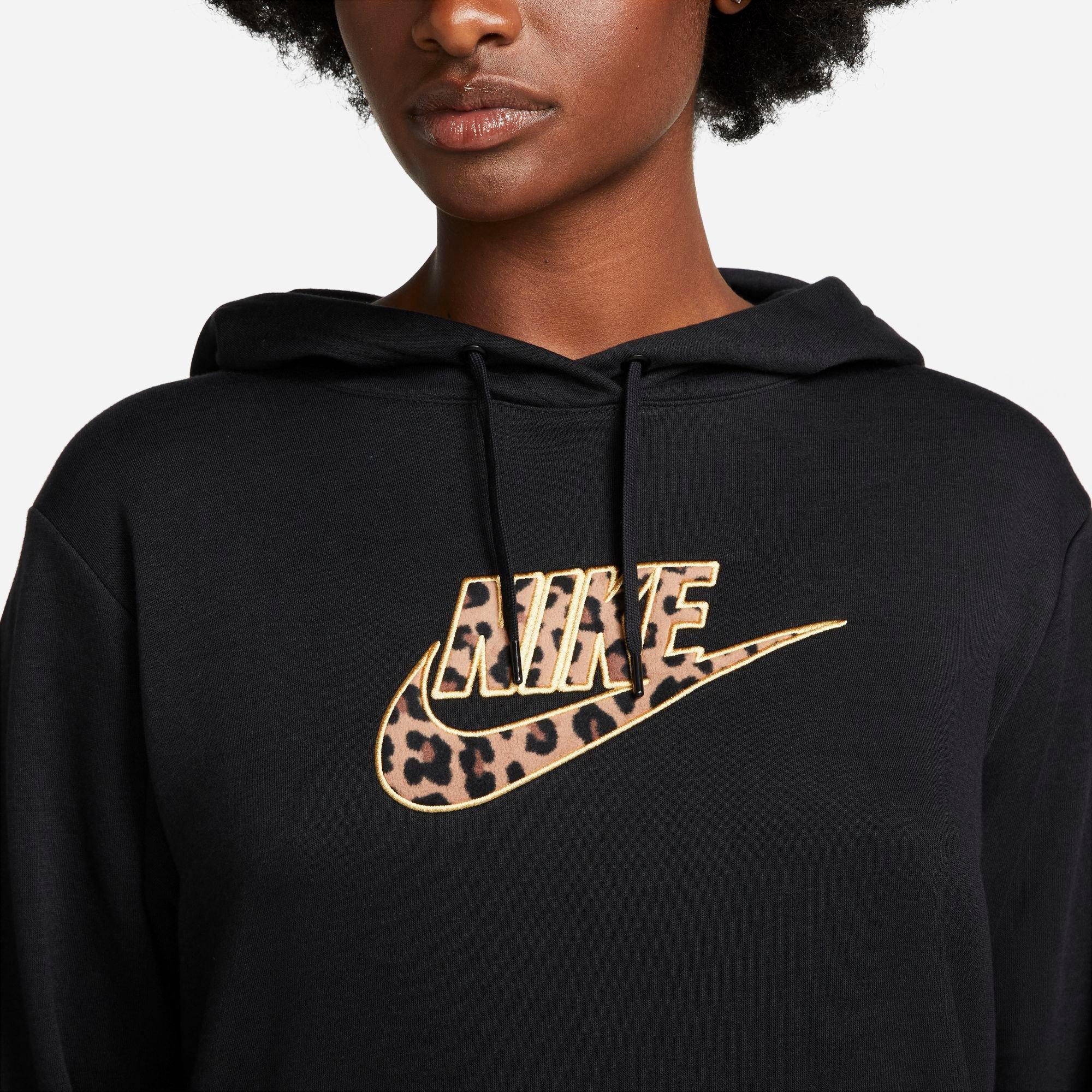 Nike Women s Sportswear Fleece Cheetah Print Pullover Hoodie